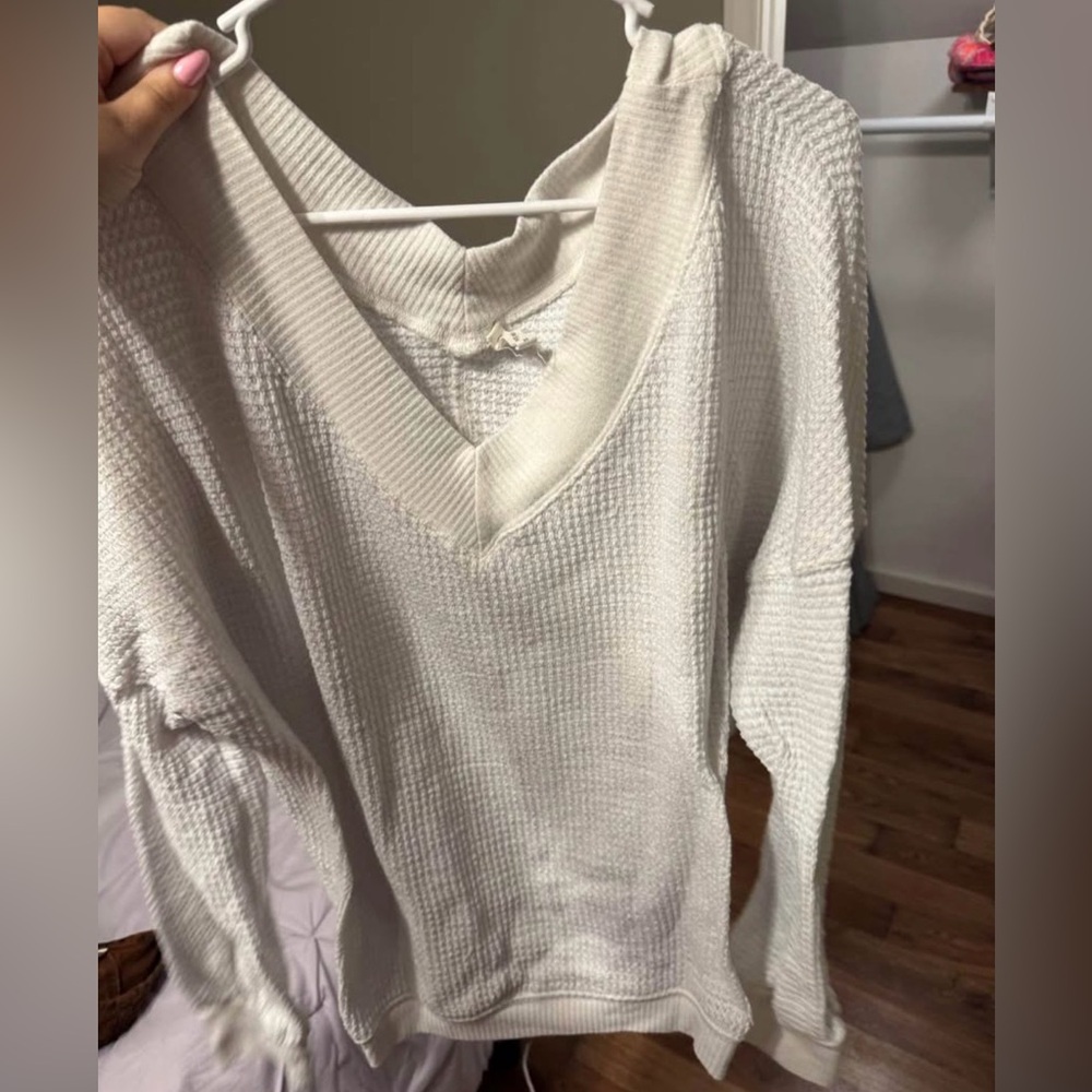 White V-Neck Sweater